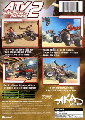 ATV Quad Power Racing 2 (USA) box cover back